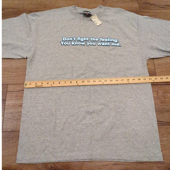 VTG ODM Don't Fight The Feeling Adult Large Shirt Joke Skater Punk Grunge Y2K - Picture 5 of 6
